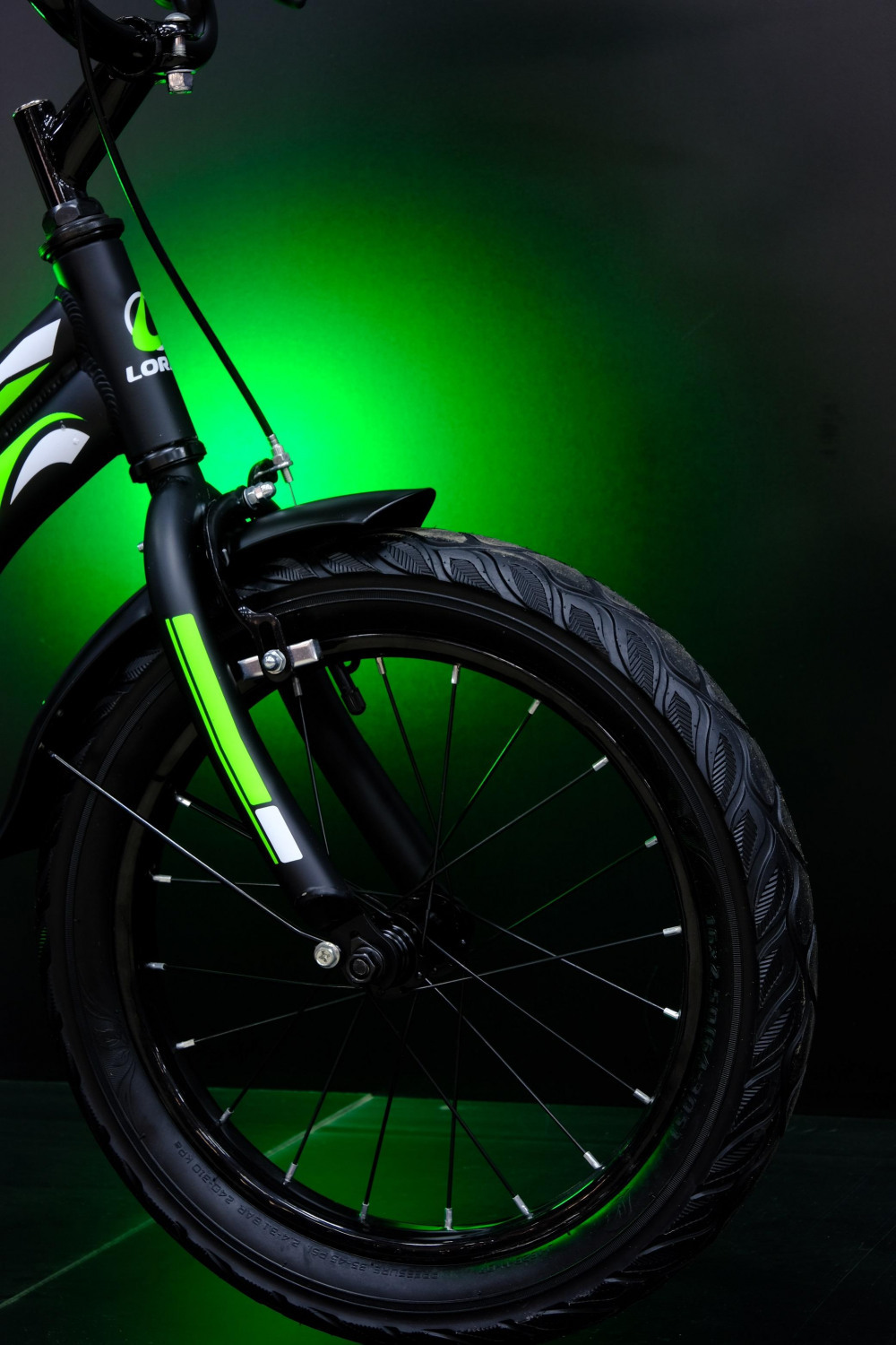 Lorak Junior 14 Boy Матовый Чёрный/Зелёный